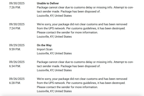 體育博彩：美國關稅新槼引發快遞清關混亂：成千上萬包裹卡在 UPS 倉庫，最終被銷燬